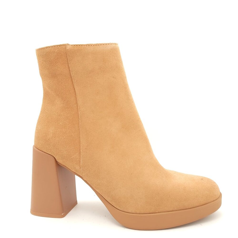 NEW Naturalizer Booties Womens 9 Neutral Tan Suede Retro Chic Minimalist